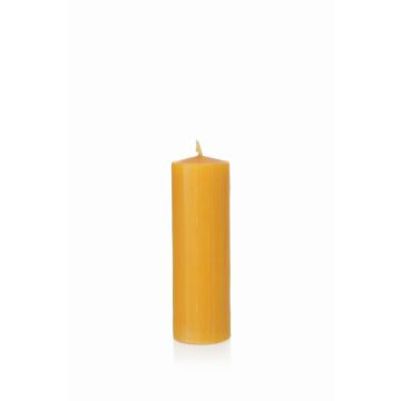 Bougie en cire d'abeille BABETTE, jaune-naturel, 15cm, Ø5cm, 45h - Made in Germany