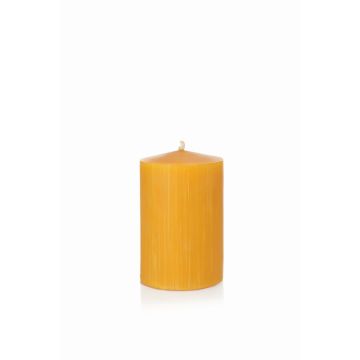 Bougie en cire d'abeille BABETTE, jaune-naturel, 12cm, Ø8cm, 72h - Made in Germany