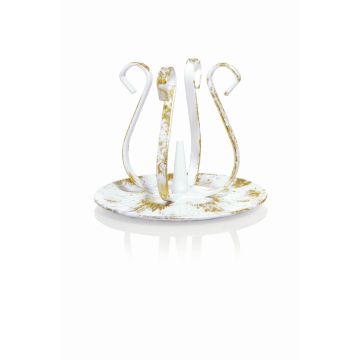 Chandelier en métal au style vintage ISTREDD avec épine, pour bougies, or-blanc, 8,5cm, Ø10cm