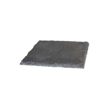 Support pour bougie carré en ardoise MARIANO, anthracite, 12x12cm