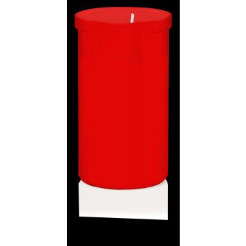 Bougie funéraire REBECA, rouge-blanc, 10cm, Ø5,9cm, 50h