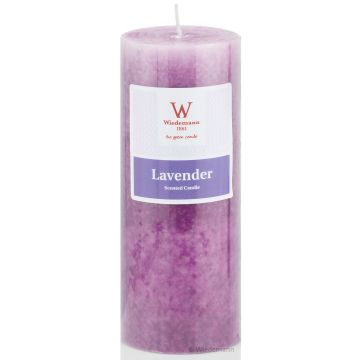 Bougie parfumée rustique ASTRID, Lovely Lavender, violet, 13cm, Ø6,8cm, 60h