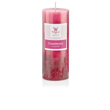 Bougie parfumée rustique ASTRID, Cool Cranberry, rose, 13cm, Ø6,8cm, 60h