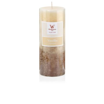 Bougie parfumée rustique ASTRID, Elegant Vanilla, crème, 13cm, Ø6,8cm, 60h