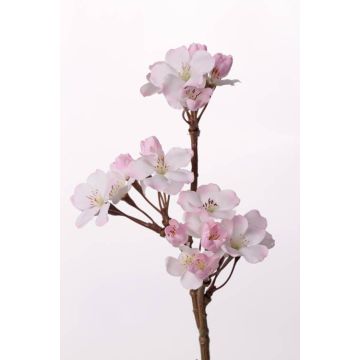Branche artificielle de pommier OCHUKO, en fleurs, blanc-rose, 35cm
