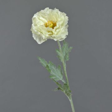 Fleur de pavot artificielle BAHIRA, crème, 75cm, Ø13cm