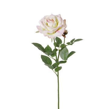 Rose en tissu JANINE, rose tendre, 70cm, Ø12cm