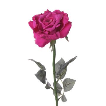 Rose décorative QUINZY, rose, 65cm, Ø13cm