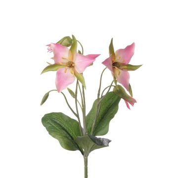 Fleur artificielle Trillium MADIE à planter, rose, 40cm, Ø10-12cm