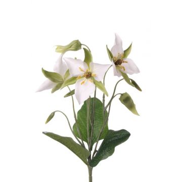 Fleur artificielle Trillium MADIE à planter, blanc-vert, 40cm, Ø10-12cm