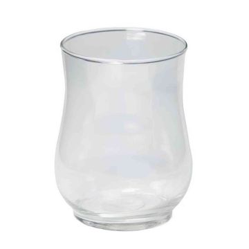 Photophore en verre LISA, cylindre/rond, transparent, 13cm, Ø9cm