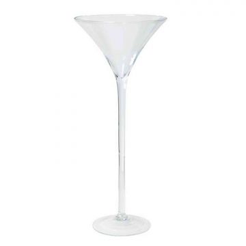 Verre à martini / verre à cocktail SACHA OCEAN sur pied, entonnoir/rond, transparent, 70cm, Ø30cm
