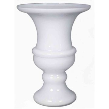 Vase à fleurs SONJA sur pied, entonnoir/rond, blanc, 23cm, Ø16,5cm
