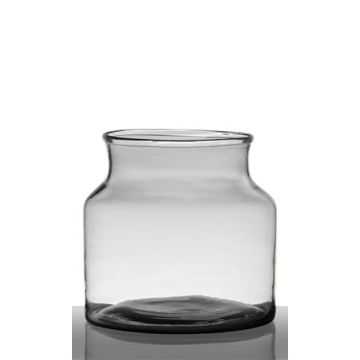Bougeoir / Vase QUINN EARTH, verre recyclé, vert clair, 22,5cm, Ø18cm