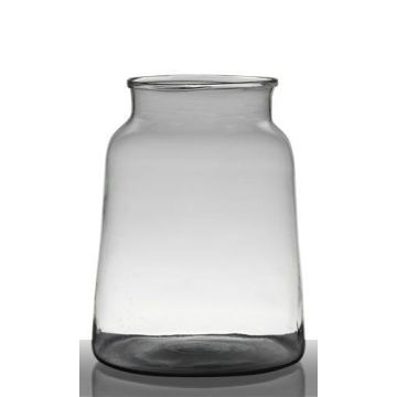 Bougeoir / Vase QUINN EARTH, verre recyclé, vert clair, 30cm, Ø23cm