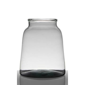 Bougeoir / Vase QUINN EARTH, verre recyclé, vert clair, 23cm, Ø19cm