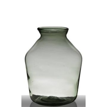 Vase décoratif QUINN EARTH, verre recyclé, vert clair, 37,5cm, Ø29cm