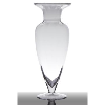 Vase à poser au sol en verre KENDRA sur pied, conique/rond, transparent, 32cm, Ø12,5cm