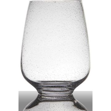 Vase à fleurs en verre GRACIE sur pied, cône/rond, transparent, 26cm, Ø19,5cm