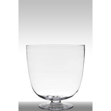 Bougeoir de table SHIRLEY sur pied, conique/rond, transparent, 38cm, Ø36cm