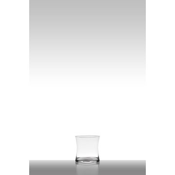 Bougeoir de table en verre DENNY, sablier/rond, transparent, 10cm, Ø10cm
