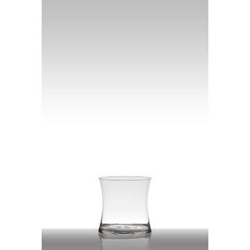 Bougeoir de table en verre DENNY, sablier/rond, transparent, 15cm, Ø15cm