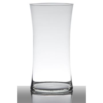 Vase à poser au sol en verre DENNY, sablier/rond, transparent, 30cm, Ø15cm