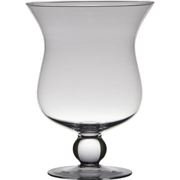 Vase à fleurs en verre TIFFANY sur pied, sablier/rond, transparent, 24cm, Ø18cm