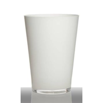 Vase à poser au sol en verre ANNA EARTH, conique/rond, blanc, 30cm, Ø22cm