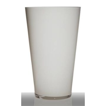 Vase à poser au sol en verre ANNA EARTH, conique/rond, blanc, 40cm, Ø25cm