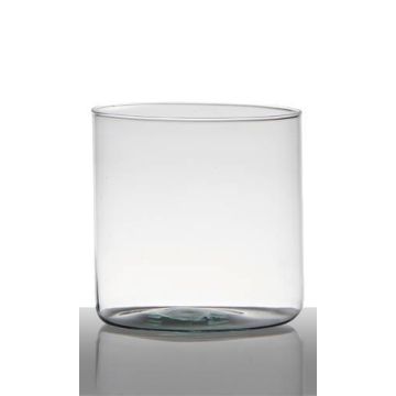 Bougeoir de table ALONDRA, cylindre/rond, transparent, 15cm, Ø15cm