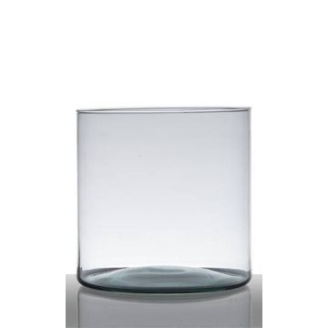 Bougeoir de table ALONDRA, cylindre/rond, transparent, 19cm, Ø19cm