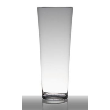 Vase à poser au sol en verre AMNA EARTH, conique/rond, transparent, 40cm, Ø16,5cm