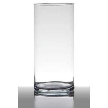 Vase à fleurs en verre SANYA EARTH, cylindre/rond, transparent, 25cm, Ø12cm