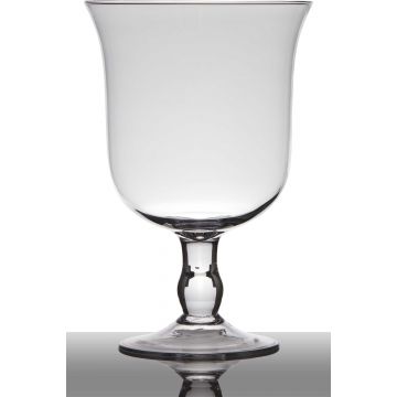 Vase à fleurs en verre NOELLE sur pied, conique/rond, transparent, 29cm, Ø19,5cm