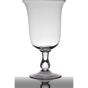 Vase à poser au sol en verre NOELLE sur pied, conique/rond, transparent, 37,5cm, Ø23,5cm