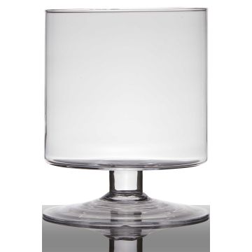 Pot de fleurs en verre LILIAN sur pied, cylindre/rond, transparent, 24cm, Ø19cm