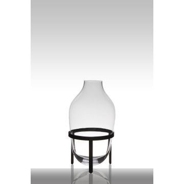 Vase à poser au sol en verre CAMILO sur pied, conique/rond, transparent, 39cm, Ø19cm