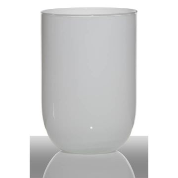 Vase à fleurs en verre MARISA, cylindre/rond, blanc, 20cm, Ø14cm