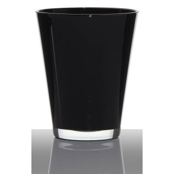 Vase à fleurs en verre ANNA EARTH, conique/rond, noir, 17cm, Ø14cm