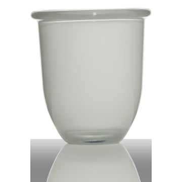 Pot de fleurs FYNN, conique/rond, blanc, 17cm, Ø15,5cm