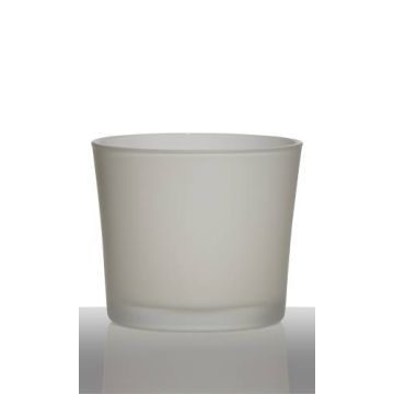 Pot de fleurs ALENA FROST, cylindre/rond, blanc mat, 12,5cm, Ø14,5cm