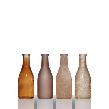 Set de 4 bouteilles ANYA, cylindre/rond, orange-brun, 26,5x6x18cm