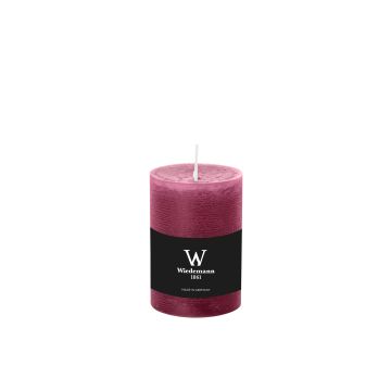 Bougie pilier / bougie en cire AURORA, magenta, 14cm, Ø9,8cm, 100h - Made in Germany