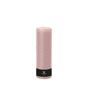 Bougie pilier / bougie en cire AURORA, rose clair, 30cm, Ø10cm, 200h - Made in Germany