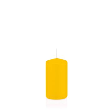 Bougie votive / bougie cylindrique MAEVA, jaune, 10cm, Ø5cm, 23h - Made in Germany