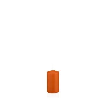 Bougie votive / bougie cylindrique MAEVA, orange, 10cm, Ø5cm, 23h - Made in Germany