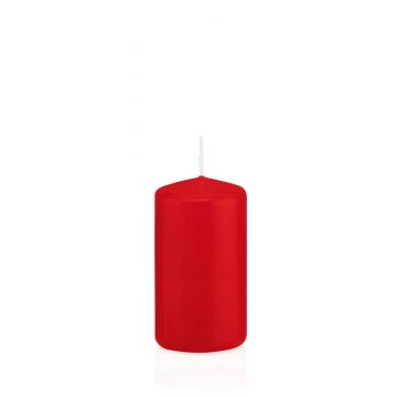 Bougie votive / bougie cylindrique MAEVA, rouge, 12cm, Ø6cm, 40h - Made in Germany