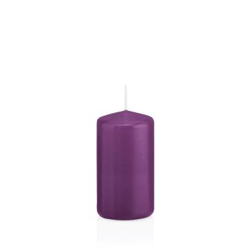 Bougie votive / bougie cylindrique MAEVA, violet, 12cm, Ø6cm, 40h - Made in Germany