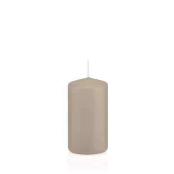 Bougie votive / bougie cylindrique MAEVA, beige, 12cm, Ø6cm, 40h - Made in Germany